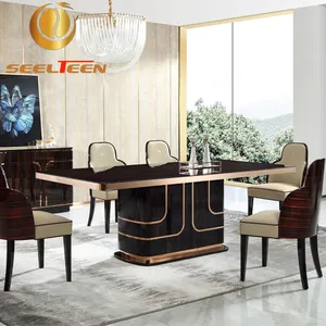 Mobiliário De Luxo Personalizado Alto Nível De Mármore Top Mesa De Jantar De Luxo