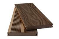 Planches de terrasse en composite WPC à grain de bois, imperméables, antidérapantes, avec fixation dissimulée, pour terrasse extérieure