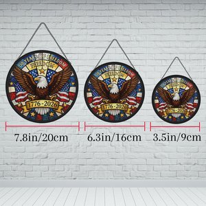 Pendentif suspendu attrape-soleil en vitrail pour le 250e anniversaire des États-Unis, design Aigle de la Liberté 1776-2026 - Product Image 5