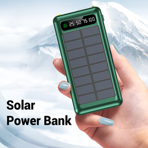 Chất lượng cao 10000mAh ngân hàng điện với công suất lớn và năng lượng mặt trời sạc nhanh được xây dựng trong 4 Cáp giao diện nhà sản xuất - Product Image 4