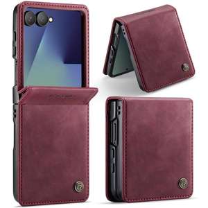 Funda CaseMe <span class=keywords><strong>033</strong></span> para Samsung <span class=keywords><strong>Galaxy</strong></span> Z Flip7 5G, Forro de Piel de Becerro, Microfibra, Bloqueo RFID - Product Image 1