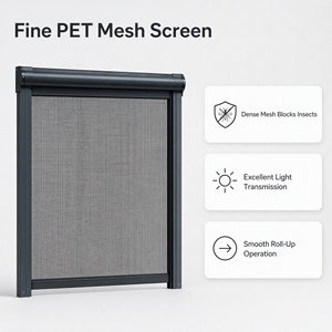 Mosquitera Retráctil Moderna con Marco de Aluminio y Malla de Fibra de Vidrio, Mosquitera Enrollable Invisible para Ventanas, para Uso en Hoteles - Product Image 4
