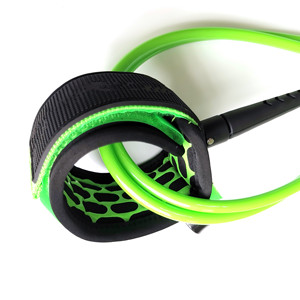 Laisse de planche de surf OEM personnalisée vert lime 7mm en <span class=keywords><strong>Super</strong></span> PU marin avec doubles rotules pour SUP et shortboard - Product Image 5