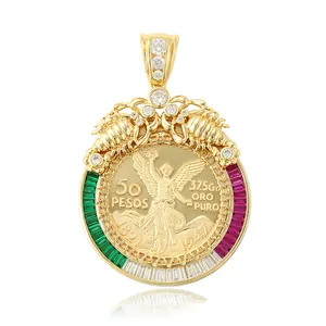 33125 xuping Pendentifs de mode plaqués <span class=keywords><strong>or</strong></span>, pièce commémorative <span class=keywords><strong>50</strong></span> <span class=keywords><strong>Pesos</strong></span>, pendentifs neutres, cadeau - Product Image 1