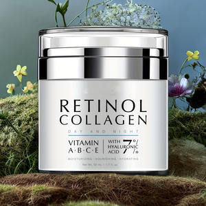 Crema Hidratante con Retinol, Ácido Hialurónico, Vitaminas B, C y <span class=keywords><strong>E</strong></span> para Piel Sensible, Reparación, Hidratación, Antienvejecimiento, Cuidado Facial para Mujeres, de Día - Product Image 1