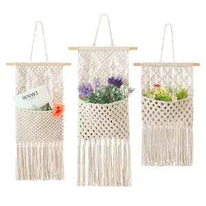 Decoración de Pared Bohemia, Hecha a Mano, Personalizable, <span class=keywords><strong>Tapiz</strong></span> Tejido de Hilo de Algodón, Macramé para Colgar en la Pared, para el Hogar y la Oficina - Product Image 1