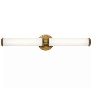 Lampe de vanité en verre de couleur blanc cassé de 26 "avec base en laiton antique pour miroir de salle de bain décoration intérieure - Product Image 2