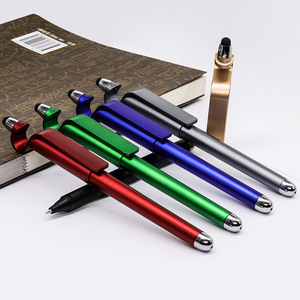 Support de téléphone multifonctionnel pour écran tactile, stylo à bille 3 en 1 avec stylet personnalisé pour téléphone, vente en gros, promotion - Product Image 2