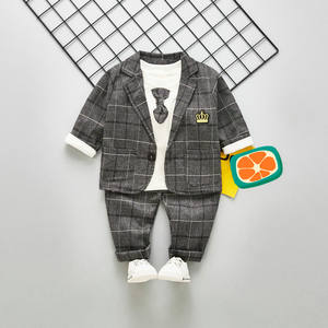 Ensembles de vêtements pour bébé garçon, pantalon, t-shirt à manches longues, nœud papillon, costume trois pièces, robes pour enfants, garçons - Product Image 3