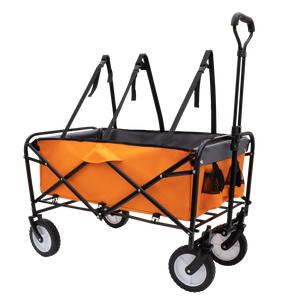 Carrito Plegable Db de 4 Ruedas, Naranja, Metálico, para Compras, Playa, Camping y Uso General - Product Image 5