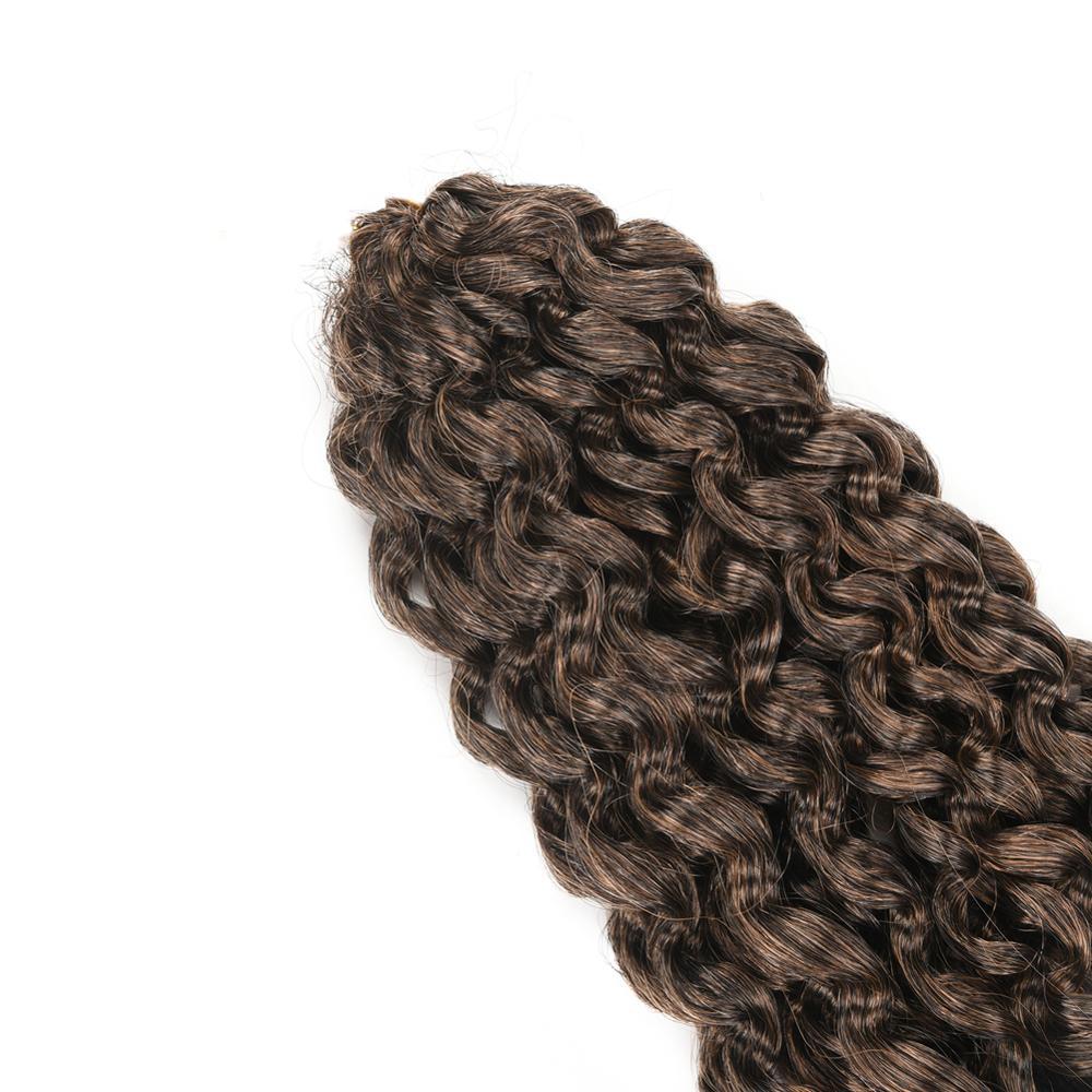 18 pouces 22 Brins Résistant À La Chaleur Fiber Pré Bouclée Synthétique Vague D'eau Tresse Crochet Cheveux