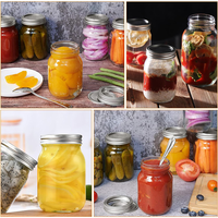 Vente en gros de bocaux en verre de 500ml 16oz avec couvercles pour la conservation de la fermentation des aliments pour bébés