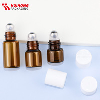 Conteneur rond en verre, couleur ambre, avec couvercle en PP, bouteille de parfum, 2ml, 3ml, 5ml, 6ml, 10ml