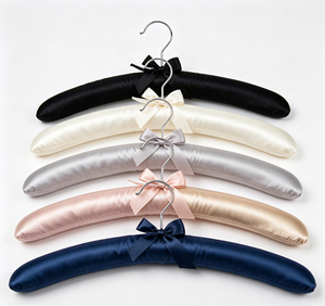Cintres rembourrés en satin avec nœud, cintres en tissu doux, cintres décoratifs pour <span class=keywords><strong>robe</strong></span> de mariée, <span class=keywords><strong>pull</strong></span>, rangement de placard - Product Image 4