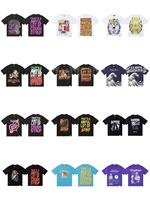 Kaos Katun Murni Merek Trendy Amerika Berkualitas Tinggi, Unisex, Cetak Vintage Populer, Lengan Pendek