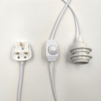 HAGOOD Prise UK 301 Interrupteur variateur E27 Double Anneau Fileté Support de Lampe AC 220V/110V Câble Blindé de Sécurité Garantie 2 Ans