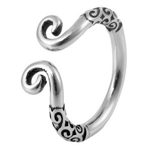 yunnique Stainless Steel Open <b>Ring</b> Silver Geometric Design Unisex Jewelry Gift - Product Image 5