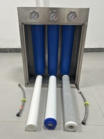 Système de filtration d'eau triple pour toute la maison, populaire en Nouvelle-Zélande, 20*4.5 BB, avec couvercle en acier inoxydable, clé et éléments filtrants
