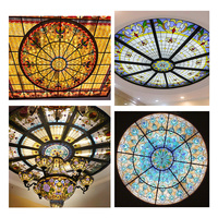 Dôme en verre Tiffany personnalisé en usine pour la décoration d'éclairage intérieur et extérieur (plafond/dôme/mur)