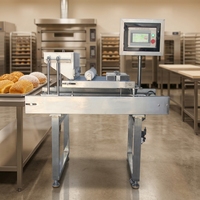 Machine automatique de saupoudrage de granulés pour plateaux de cuisson, idéale pour les pépites de chocolat, les raisins secs et les noix