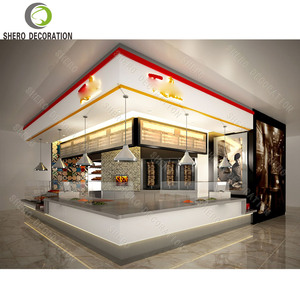 Conception de kiosque de centre commercial de café haut de gamme, conception moderne de vitrine de café avec éclairage LED, vitrine de présentation de café - Product Image 5