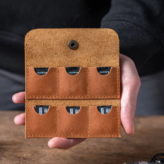 Organized Leather SD Memory Card Case Storage Photography Enthusiasts Travel Camera Accessory Stylish Promotional Business Gift