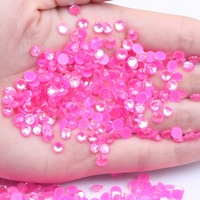 YWJC 10 Warna SS6-SS30 Glitter Flat Back DIY Kristal Rhinestones AB Berkilau Luminous Rhinestones Seni Kuku Kristal