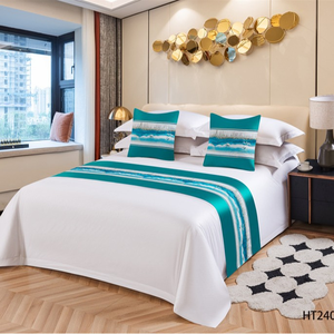 Set di biancheria da letto e cuscini coordinati Set di biancheria da letto Set di letti letto sciarpa logo personalizzato letto Hotel <span class=keywords><strong>Runner</strong></span> e Set di cuscini - Product Image 5