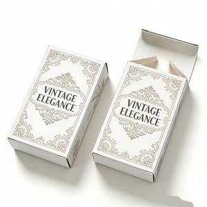 High Quality <b>White</b> Cardboard Self Erecting <b>Gift</b> <b>Box</b> with Matt Lamination Embossing Handle-Recycled Eco-friendly Packaging - Product Image 6