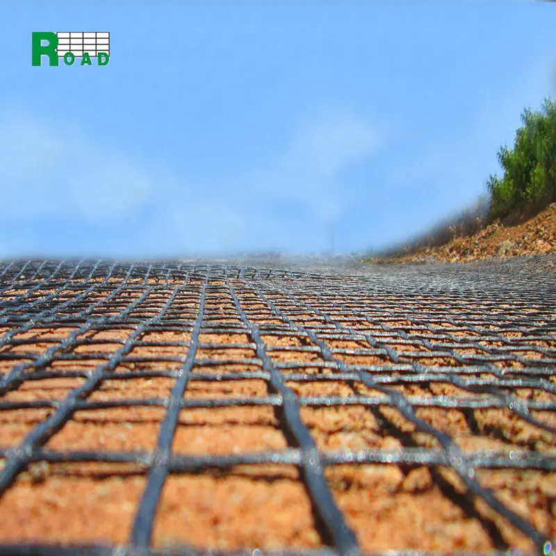 China Professional Geo synthetics Hersteller Polyester Biaxial Geogrid Lieferant 100-30,120-30,150-30