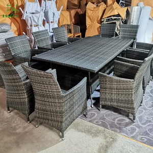 Muebles de <span class=keywords><strong>jardín</strong></span> Patio Moderno Compacto PE Ratán Barato 10 Personas Asientos Juegos de mesa de comedor Mesa de comedor con 10 sillas - Product Image 4