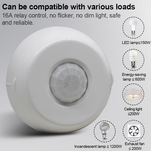 Intelligent 1200W Pir <strong>Motion</strong> <strong>Sensor</strong> <strong>Switch</strong> <strong>with</strong> <strong>Timer</strong> <strong>Light</strong> Control TDL-9954J Inductive <strong>Light</strong> <strong>Sensor</strong> Wall <strong>Switch</strong> - Product Image 6