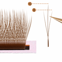 Faux cils en bande 3D marron, effet velours, à petites fleurs, denses et volumineux, pour maquillage quotidien, fêtes et scène, vente en gros
