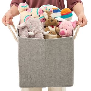 Fabric <b>Storage</b> Cube <b>Bins</b> with Cotton <b>Storage</b> Box Handle Collapsible Canvas <b>Storage</b> <b>Bins</b> Organizer Set of 4 - Product Image 6