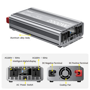 Convertisseur de courant pur sinus Meind 2000w <span class=keywords><strong>12v</strong></span> 24v Da vers Ac 110v 230v pour <span class=keywords><strong>camping</strong></span>-<span class=keywords><strong>car</strong></span> hors réseau, expédition de Shenzhen - Product Image 2