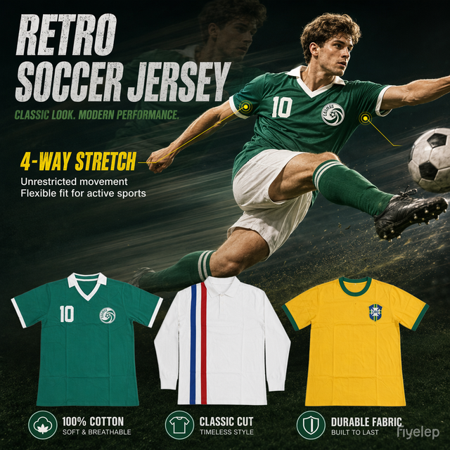 Custom Retro Soccer Jerseys Vintage Football Shirts Sublimated Classic Old School Team Uniforms Men Women OEM Spandex/Polyester