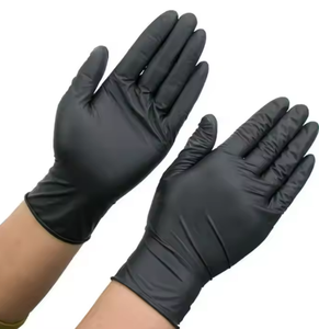 ニトリル使い捨て9インチ安全作業黒と食品グレード粉末フリークリーン医療用ニトリル検査手袋 - Product Image 3