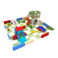 Enfants bébé en bois doux aire de jeu parc petit ensemble équipement de terrain de jeu intérieur doux avec petit toboggan