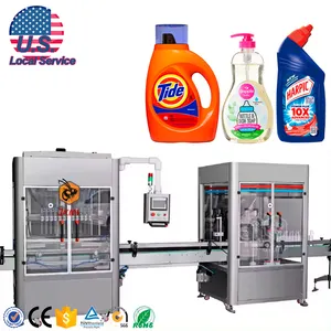 Abd yerel servis otomatik 1L 2L çamaşır deterjanı sıvı şişe dolum paketleme makinesi bulaşık deterjanı temizleyici jel dolum makinesi