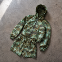 Ensemble de survêtement 2 pièces pour homme, imprimé camouflage, veste à capuche zippée et short, tenue streetwear, veste et short imprimés camouflage