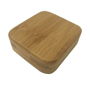 Venda por atacado de caixas de presente de madeira de bambu liso sem acabamento com divisor personalizado para remédios de cosméticos e armazenamento de joias