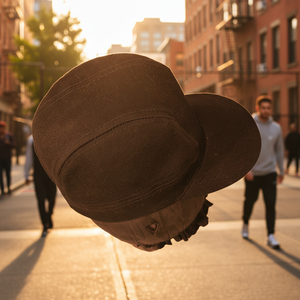 Casquette de baseball noire unisexe réglable de haute qualité à 5 panneaux, en coton uni, avec logo brodé 3D Oxford et motif à carreaux, style urbain et sportif - Product Image 3