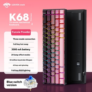 <span class=keywords><strong>K68</strong></span>เล็กแบบพกพาแล็ปท็อปภายนอก E-Sports แป้นพิมพ์สามโหมดแบบมีสาย/ไร้สาย <span class=keywords><strong>RGB</strong></span> backlit USB Type-C - Product Image 2