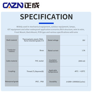 Connecteur fileté <span class=keywords><strong>Micro</strong></span> <span class=keywords><strong>USB</strong></span> étanche mâle à mâle surmoulé prise droite 0.5M 1M 2M - Product Image 6