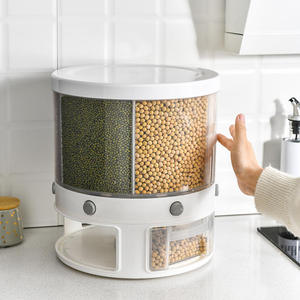 High Quality Large Dispenser Rice Dispenser 6-Grid Rice Bucket Whole Grains Rice Container Storage with Lid Dry Food Storage Box
