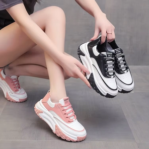 Zapatos Casuales de Moda con Tacón Inclinado, Zapatos Deportivos Gruesos de Moda, Zapatos Deportivos con Cordones y Plataforma para Mujer - Product Image 3