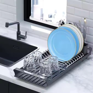 <span class=keywords><strong>Escurridor</strong></span> de platos pequeño extensible, <span class=keywords><strong>escurridor</strong></span> de platos de cocina con soporte para cubiertos extraíble - Product Image 1