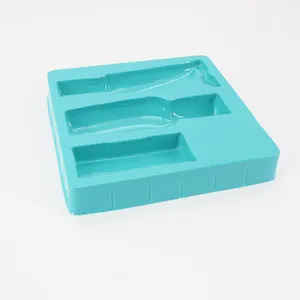 PET Disposable Cosmetic Plastic Blister Insert Tray Custom Vacuum Forming Cosmetic Plastic Flocking Blister Packaging Tray