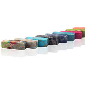 Venta al por mayor 4x13mm Natural Imperial jaspe oblongo cuentas sueltas cubo cuentas de piedra para la fabricación de joyas - Product Image 5
