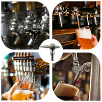 Robinet à bière en acier inoxydable 304 de qualité alimentaire, à débit réglable, adapté aux tours à bière de table pour bars servant des boissons fraîches